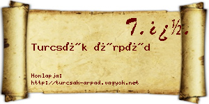 Turcsák Árpád névjegykártya