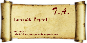Turcsák Árpád névjegykártya